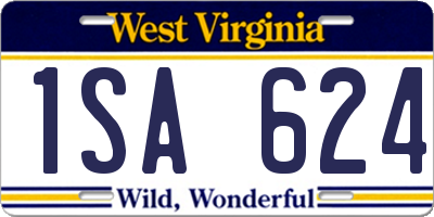 WV license plate 1SA624