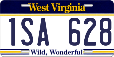 WV license plate 1SA628