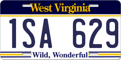 WV license plate 1SA629