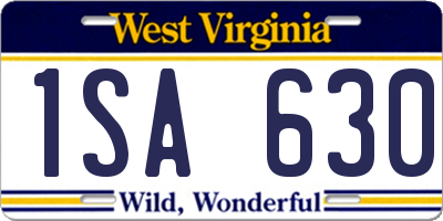 WV license plate 1SA630
