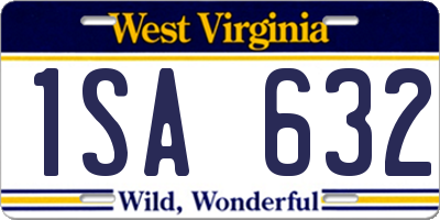 WV license plate 1SA632