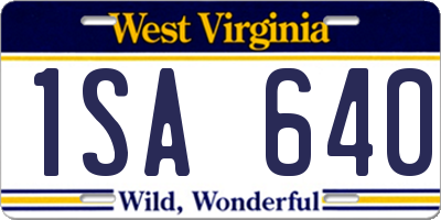 WV license plate 1SA640