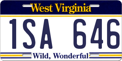 WV license plate 1SA646