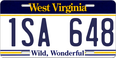 WV license plate 1SA648