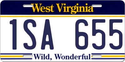 WV license plate 1SA655