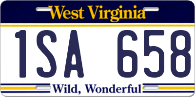 WV license plate 1SA658