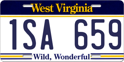 WV license plate 1SA659