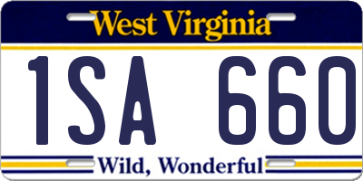 WV license plate 1SA660