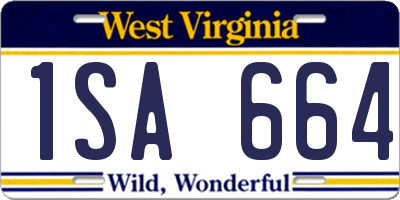 WV license plate 1SA664