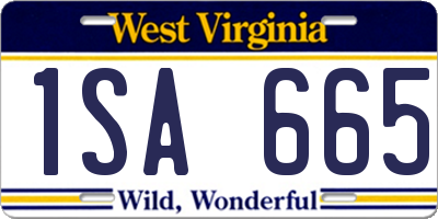 WV license plate 1SA665