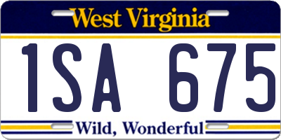 WV license plate 1SA675