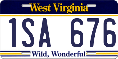 WV license plate 1SA676