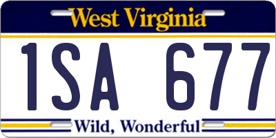 WV license plate 1SA677
