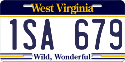 WV license plate 1SA679