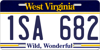 WV license plate 1SA682
