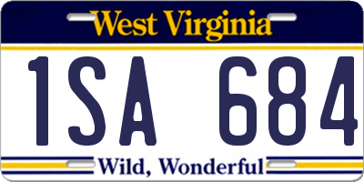WV license plate 1SA684