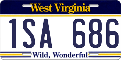 WV license plate 1SA686