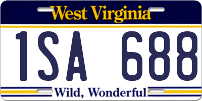 WV license plate 1SA688