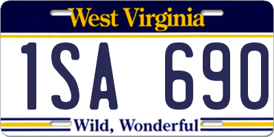 WV license plate 1SA690