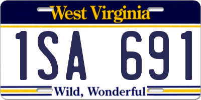 WV license plate 1SA691