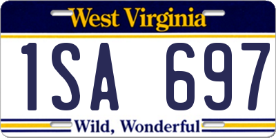 WV license plate 1SA697