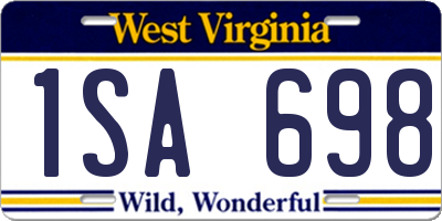 WV license plate 1SA698