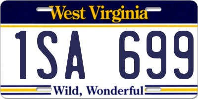 WV license plate 1SA699