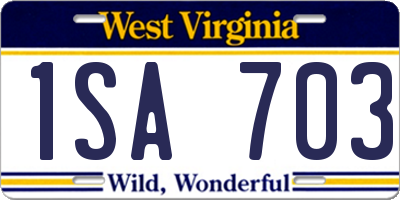 WV license plate 1SA703
