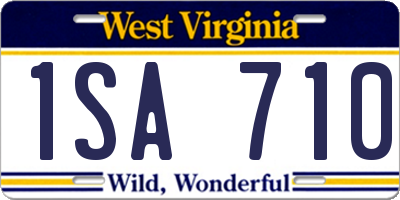 WV license plate 1SA710
