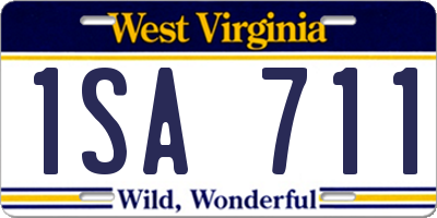 WV license plate 1SA711