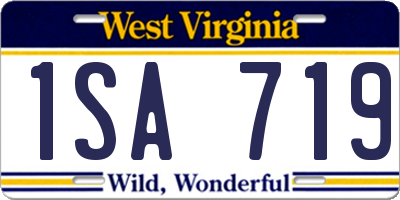 WV license plate 1SA719