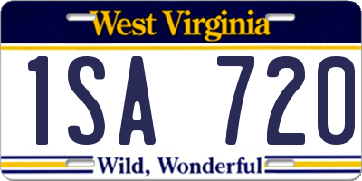 WV license plate 1SA720