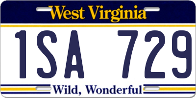 WV license plate 1SA729