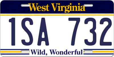 WV license plate 1SA732