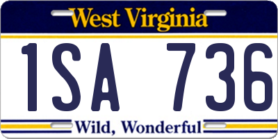 WV license plate 1SA736