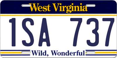 WV license plate 1SA737