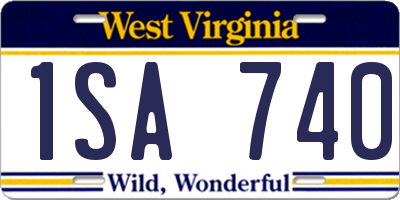 WV license plate 1SA740