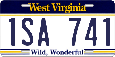 WV license plate 1SA741