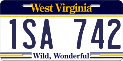 WV license plate 1SA742