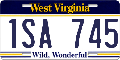 WV license plate 1SA745