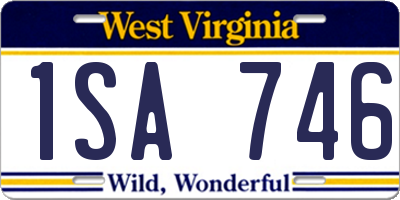 WV license plate 1SA746