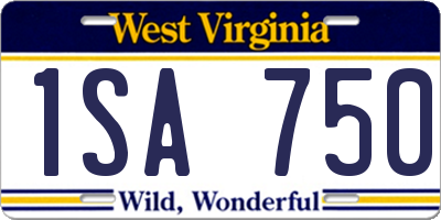 WV license plate 1SA750