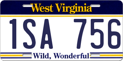 WV license plate 1SA756