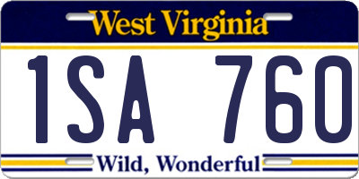 WV license plate 1SA760
