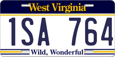 WV license plate 1SA764