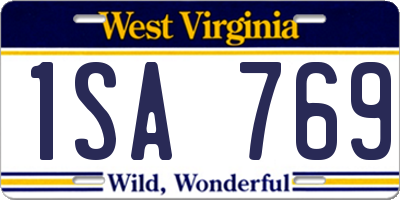 WV license plate 1SA769