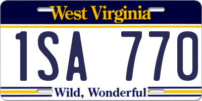 WV license plate 1SA770