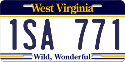 WV license plate 1SA771