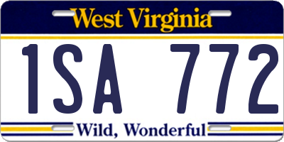 WV license plate 1SA772