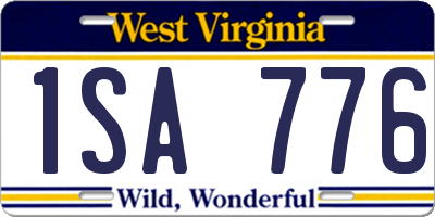 WV license plate 1SA776